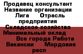 Продавец-консультант › Название организации ­ Лига-1 › Отрасль предприятия ­ Складское хозяйство › Минимальный оклад ­ 25 000 - Все города Работа » Вакансии   . Мордовия респ.